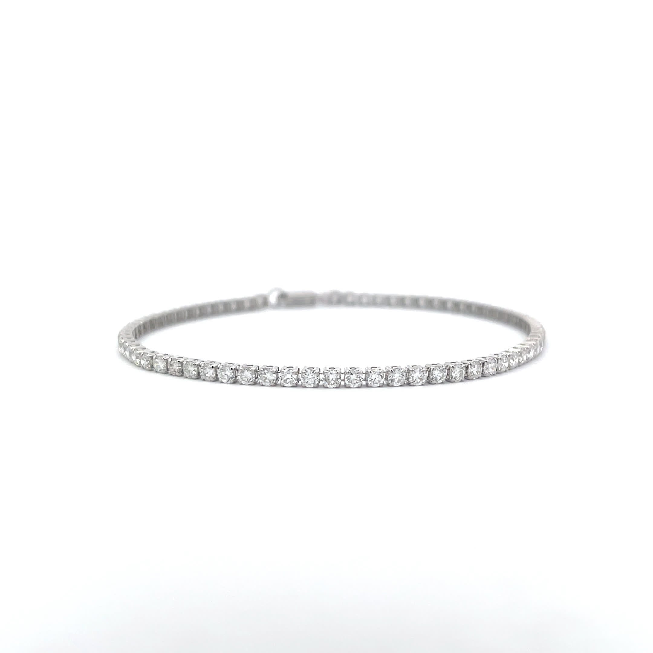14K White Gold 67-Diamond Tennis Bracelet