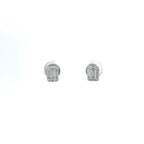 14K White Gold Baguette Stud Earrings