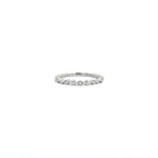 14K White Gold Beaded Ring with 5 Diamonds