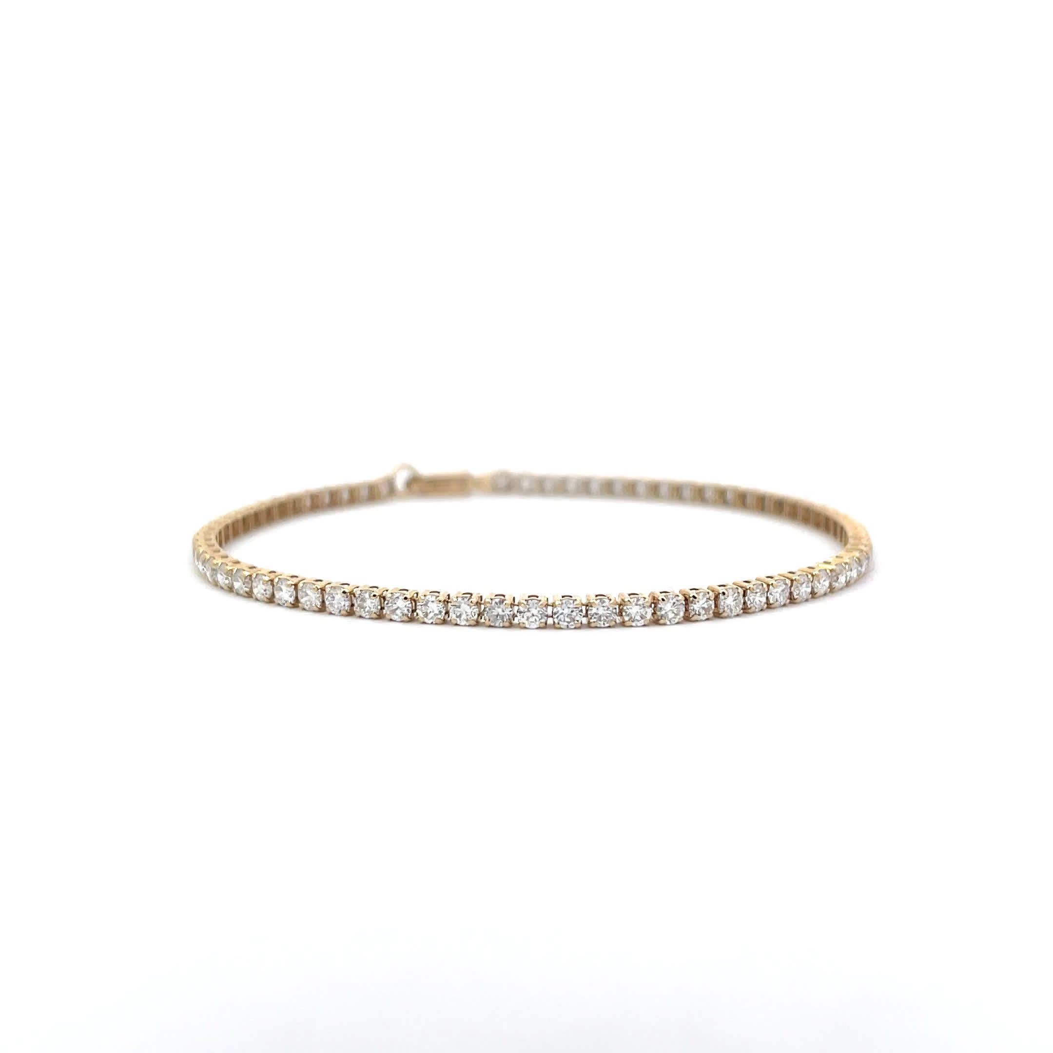14K Yellow Gold 67-Diamond Tennis Bracelet