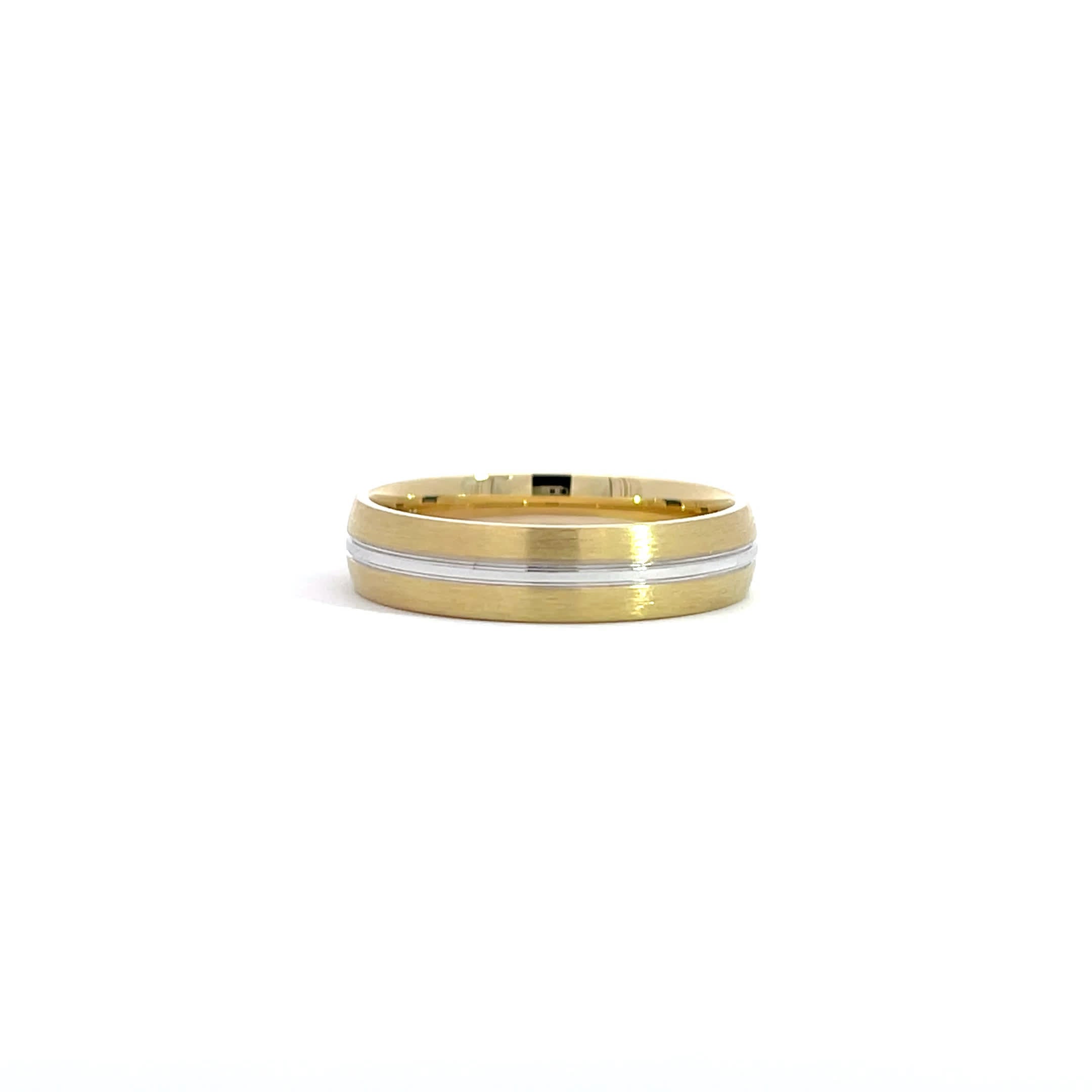 14K Yellow White Gold Plain Wedding Band