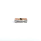14K White Rose Gold Wedding Band with 14 Diamonds