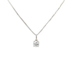 14K White Gold Lab Grown Solitaire Pendant
