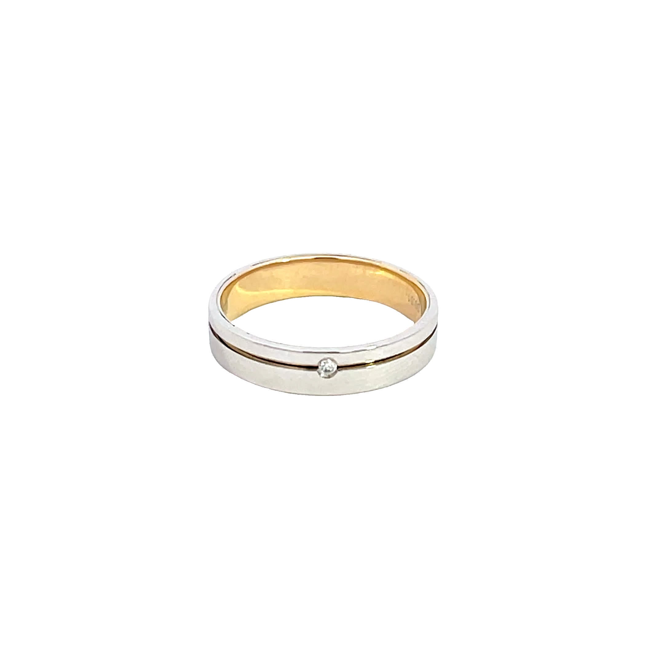 14K Yellow White Gold Diamond Wedding Band