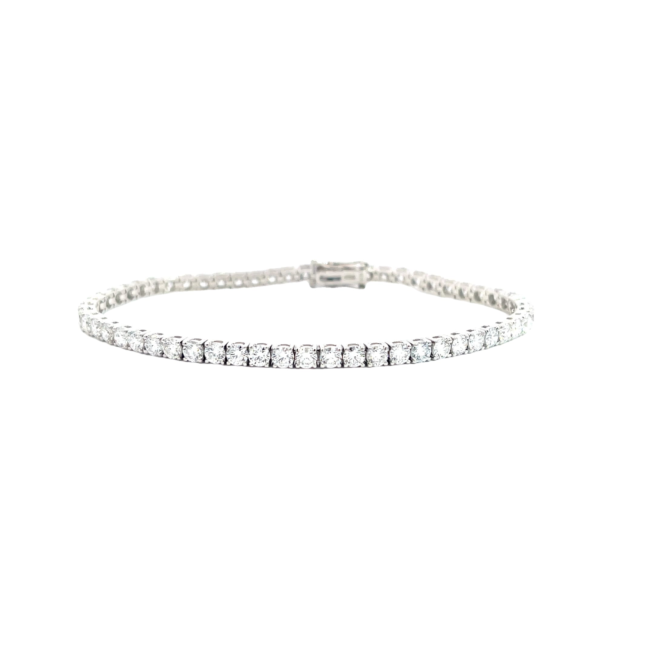 14K/18K White Gold Lab Grown Diamond Tennis Bracelet