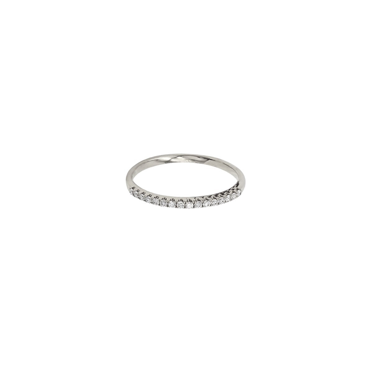 14K White Gold Half Eternity Ring with 16 Diamonds