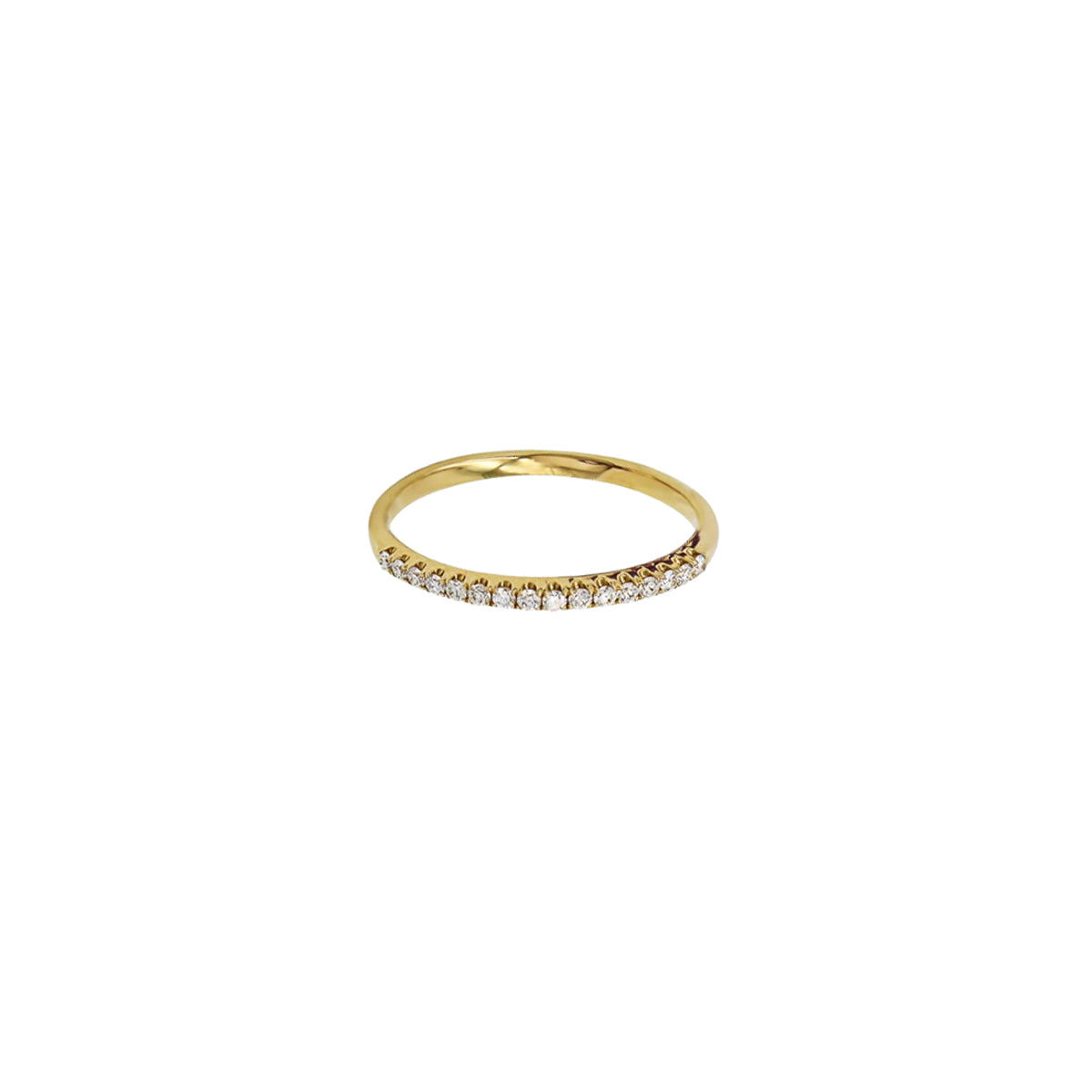 14K Yellow Gold Half Eternity Ring with 16 Diamonds