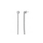 14K White Gold Dangling Diamond Line Earrings