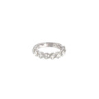 14K White Gold Half Eternity Diamond Ring in Beaded Shared Prong Setting