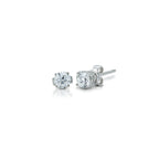 14K White Gold Solitaire Studs