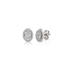 14K White Gold Multi-Way Oval Illusion Diamond Earrings