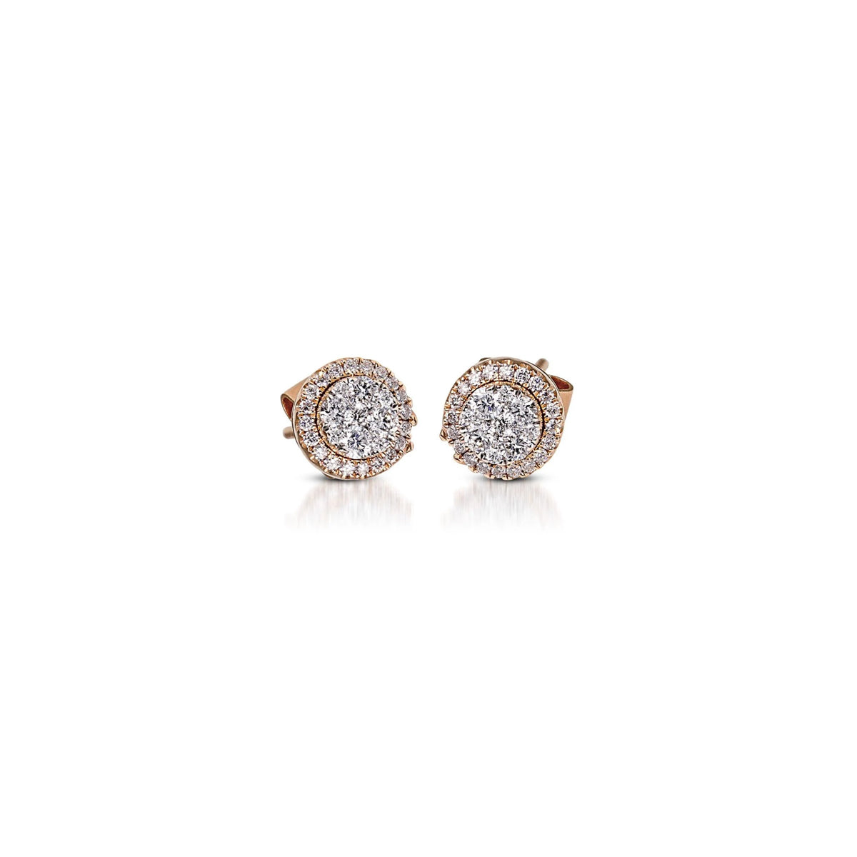 14K Rose Gold Multi-Way Cluster Illusion Setting Earrings