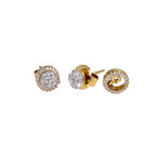 14K Yellow Gold Multi-Way Cluster Illusion Setting Earrings