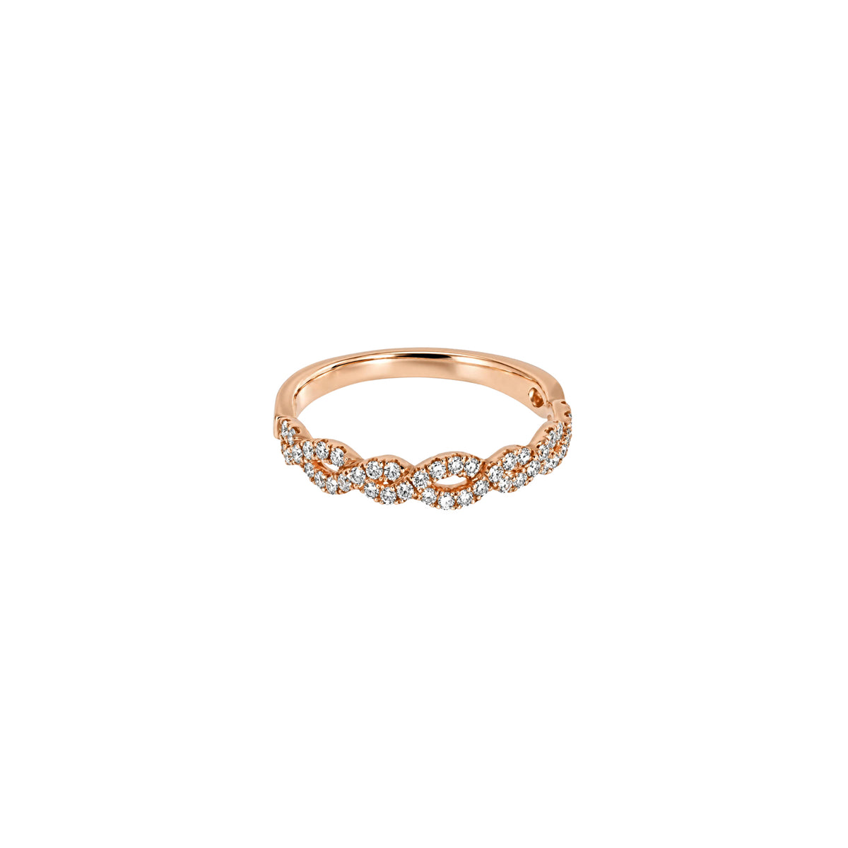 14K Rose Gold Half Infinity Style Band with 44 Diamonds