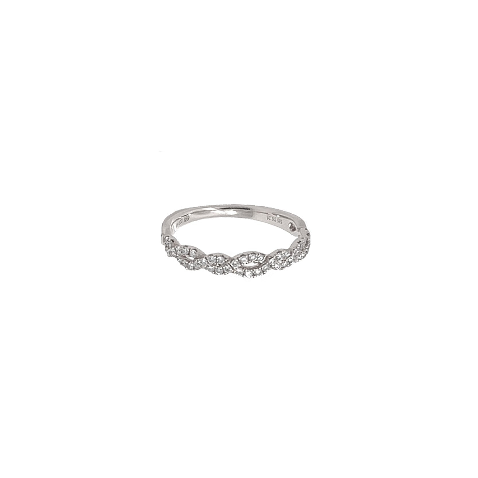14K White Gold Half Infinity Style Band with 44 Diamonds