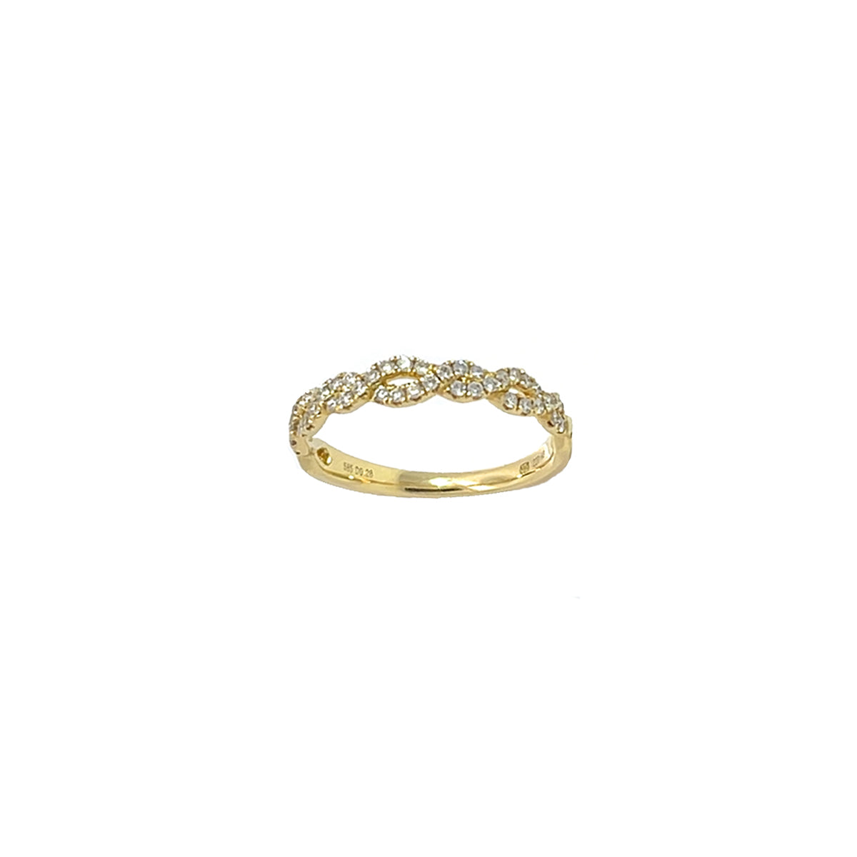 14K Yellow Gold Half Infinity Style Band with 44 Diamonds