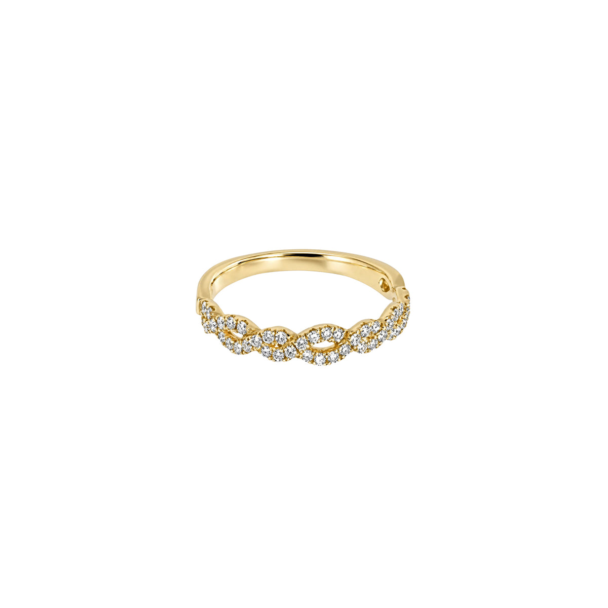 14K Yellow Gold Half Infinity Style Band with 44 Diamonds