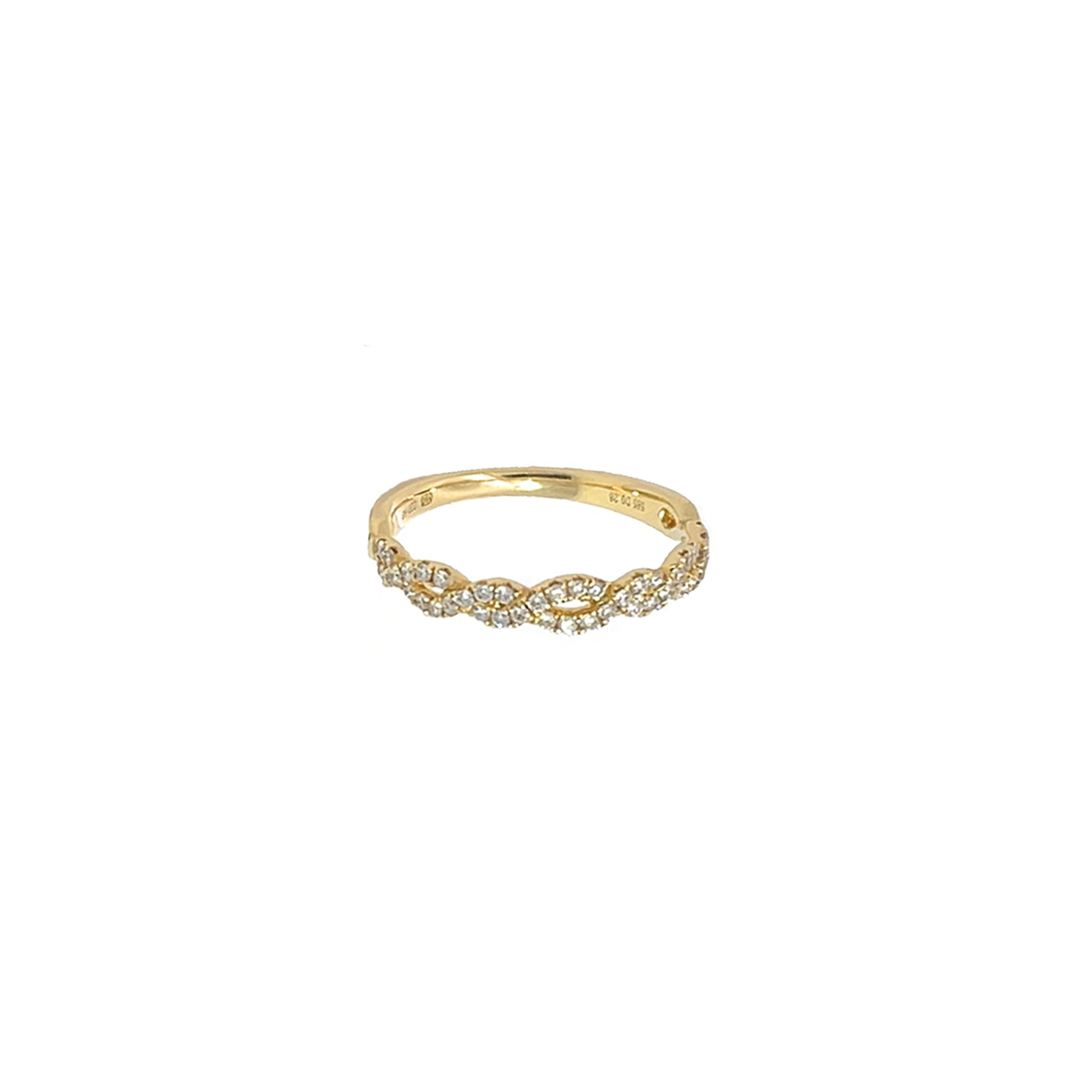 14K Yellow Gold Half Infinity Style Band with 44 Diamonds
