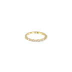 14K Yellow Gold Half Eternity Diamond Ring with Shared Prong Setting