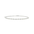 14K White Gold Half Eternity Marquise Bangle with 45 Diamonds