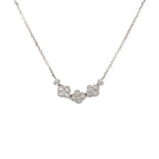 14K White Gold Triple Clover Diamond Pendant Necklace