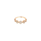 14K Rose Gold Diamond Clover Cluster Half-Eternity Ring