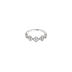 14K White Gold Diamond Clover Cluster Half-Eternity Ring