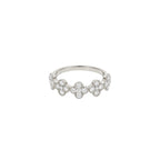 14K White Gold Diamond Clover Cluster Half-Eternity Ring