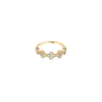 14K Yellow Gold Diamond Clover Cluster Half-Eternity Ring