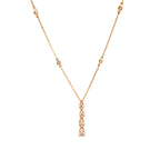 14K Rose Gold Tiered Diamond Teardrop Pendant Necklace