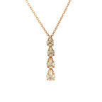 14K Rose Gold Tiered Diamond Teardrop Pendant Necklace