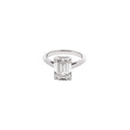 14K White Gold Lab Grown Emerald Cut Diamond Solitaire Ring