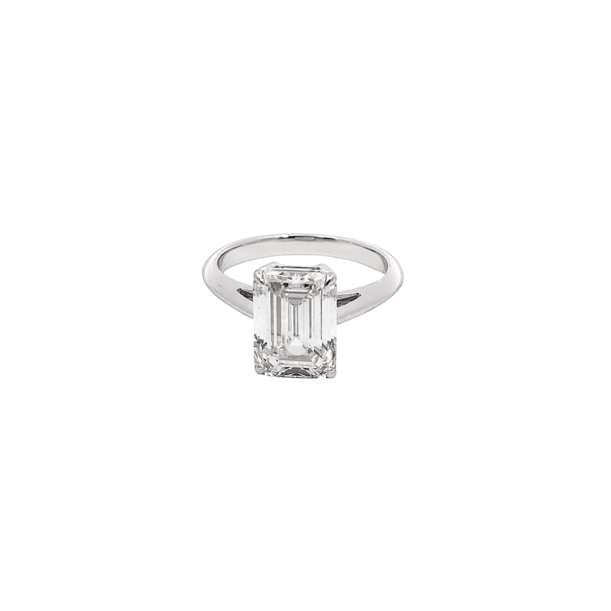 14K White Gold Lab Grown Emerald Cut Diamond Solitaire Ring