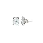18K/14K White Gold Oval Cut Lab Grown Diamond Stud Earrings with 4 prong Curved Basket style setting