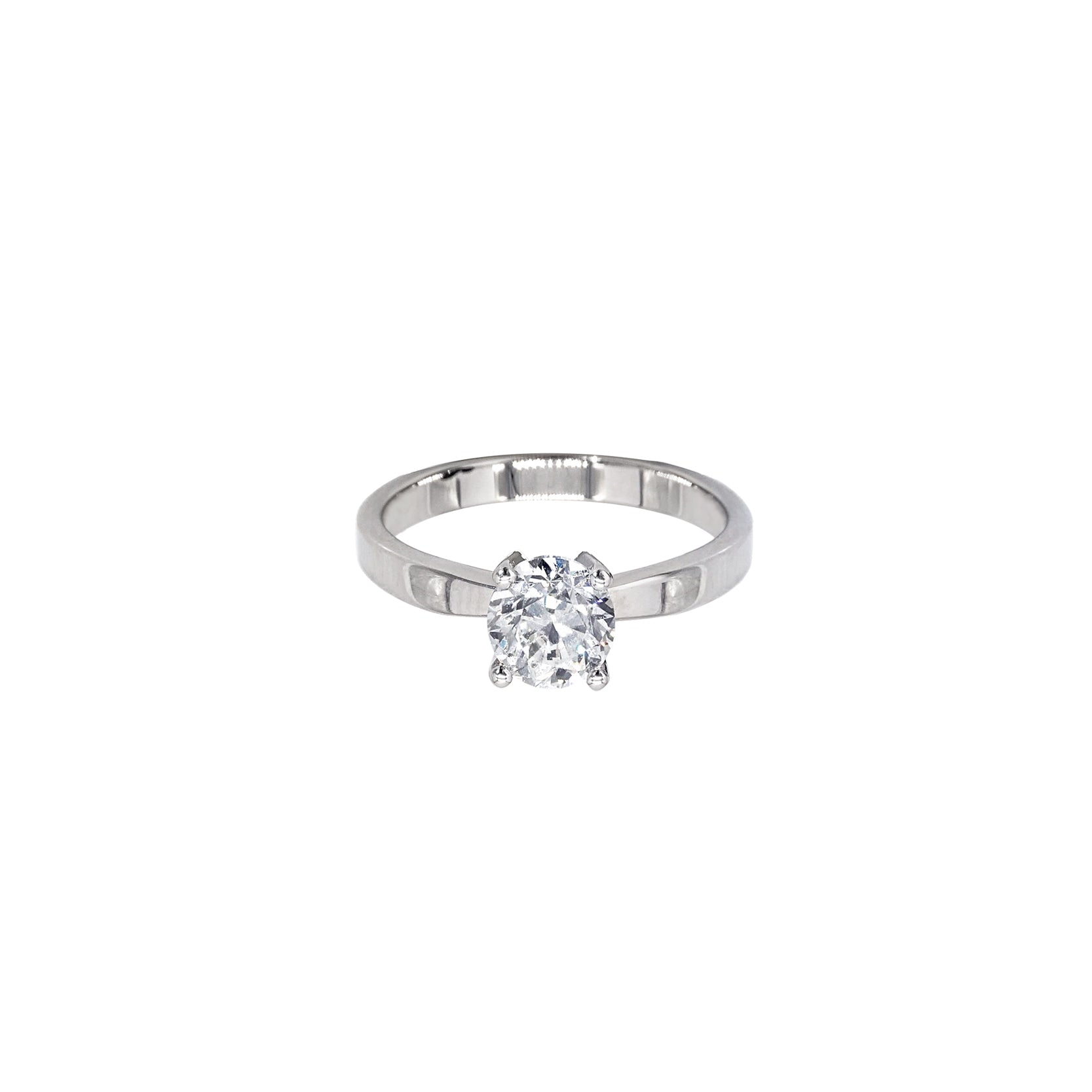 14K White Gold Lab Grown Solitaire Diamond Ring