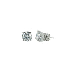 14K White Gold Classic Round Stud Earrings with Lab Grown Diamonds
