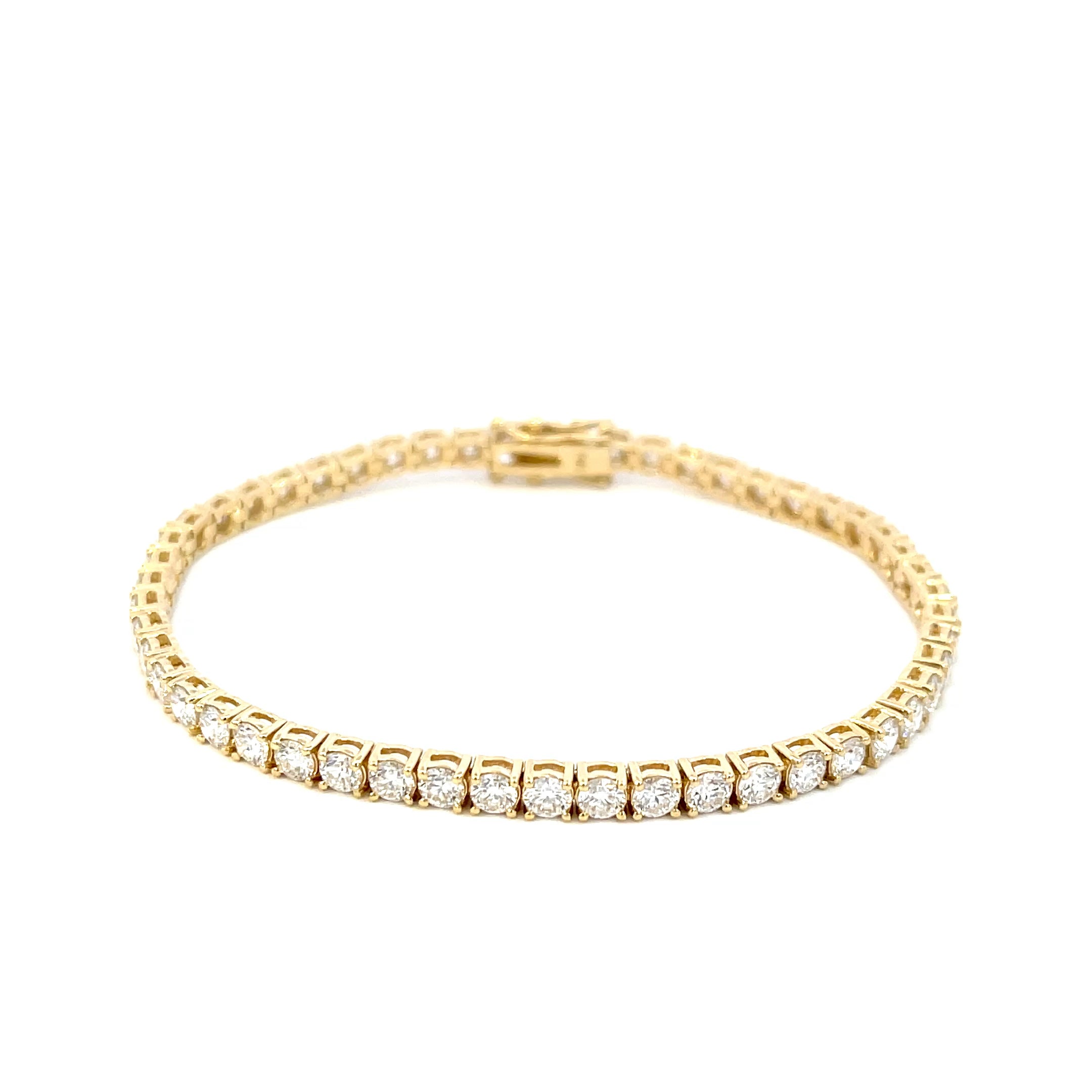 14K Yellow Gold Lab Grown Diamond Tennis Bracelet
