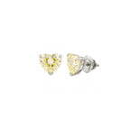 18K White Gold Fancy Yellow, Heart Shaped, Lab Grown Diamond, Stud Earrings