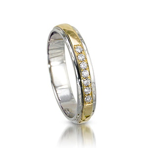 My_Diamond_Philippines_Two-Tone_Embossed_Wedding_Band_with_diamonds Two-Tone Embossed Wedding Band  wedding rings Philippines
