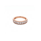 14K Rose Gold Half Eternity Channel and Pave Set Diamond Ring