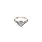 14K White Gold Halo Twist Illusion Ring with 71 Diamonds