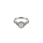 14K White Gold Halo Twist Illusion Ring with 71 Diamonds