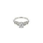14K White Gold Oval Illusion Infinity Ring