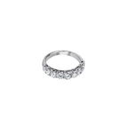 14K White Gold Half Eternity Ring with 9 Diamonds