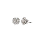 14K White Gold Ornamental Cluster Earrings with 42 Diamonds