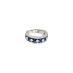 18K White Gold Interwoven Sapphire & Diamond Pavé Ring