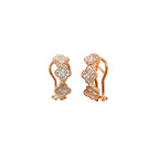 14K Rose Gold Clover Style Latch Back Earrings with 30 Diamonds