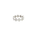 Floral 14K White Gold Diamond Eternity Ring
