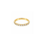 14K Yellow Gold Wedding Band with 11 Diamonds and Debossed Accents