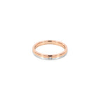 14K White Rose Gold Two Tone Wedding Band with 1 Diamond